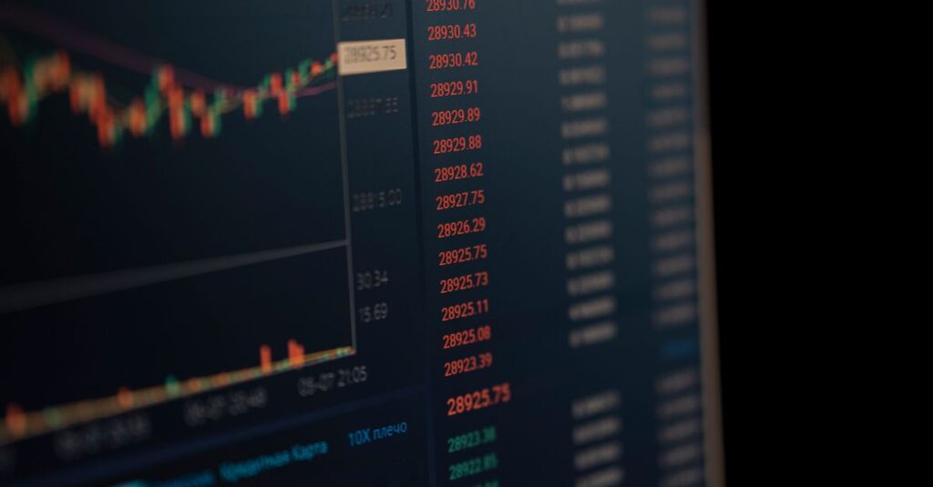 Candlestick chart on a trading screen showing closed bars that a non-repaint indicator keeps frozen